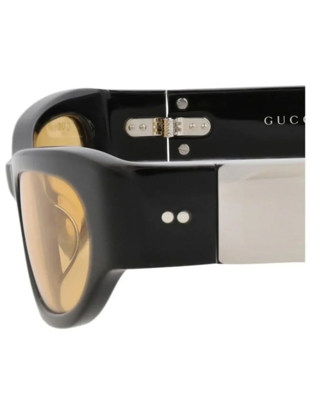 New Gucci Womens Cat Eye Black Black Yellow Fashion Designer Sunglasses